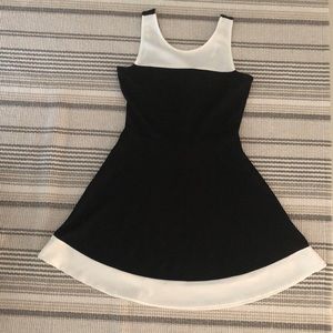H&M black & white a-line mini-dress w/back cutout